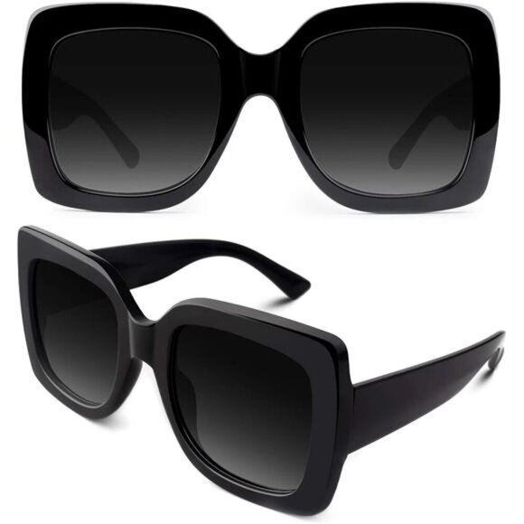 Oversized Square Frame Sunglasses Retro Vintage Trendy Shades,S904